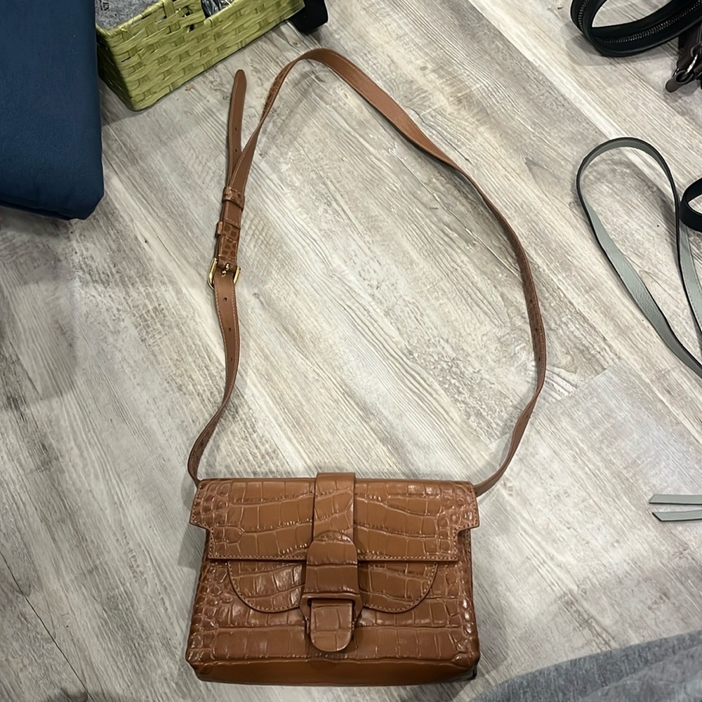 Brown cross body purse